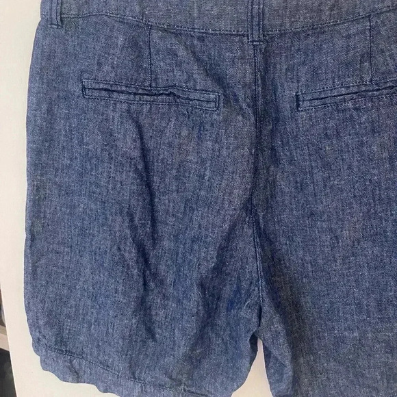 Old navy linen cotton chambray shorts 10 blue - Picture 6 of 9